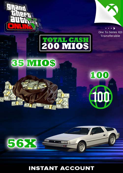 Xbox One/X|S - GTA 5 Account 35 Mio. GTA$ + 56x Deluxo + Rang 100